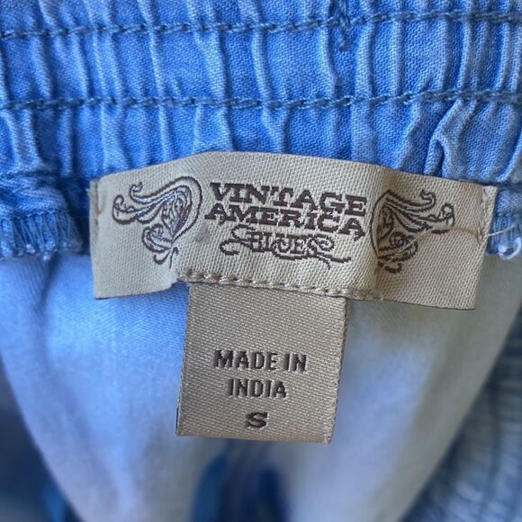 Vintage America Boho Light Wash Pull-On Pants Size S - Picture 9 of 14